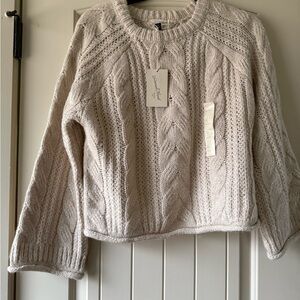 Universal Thread Textured Knit Sweater in Cream